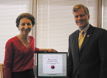 Jeanna Beker with Governor Bob McDonnell Meeting about Virginia Health Information Project